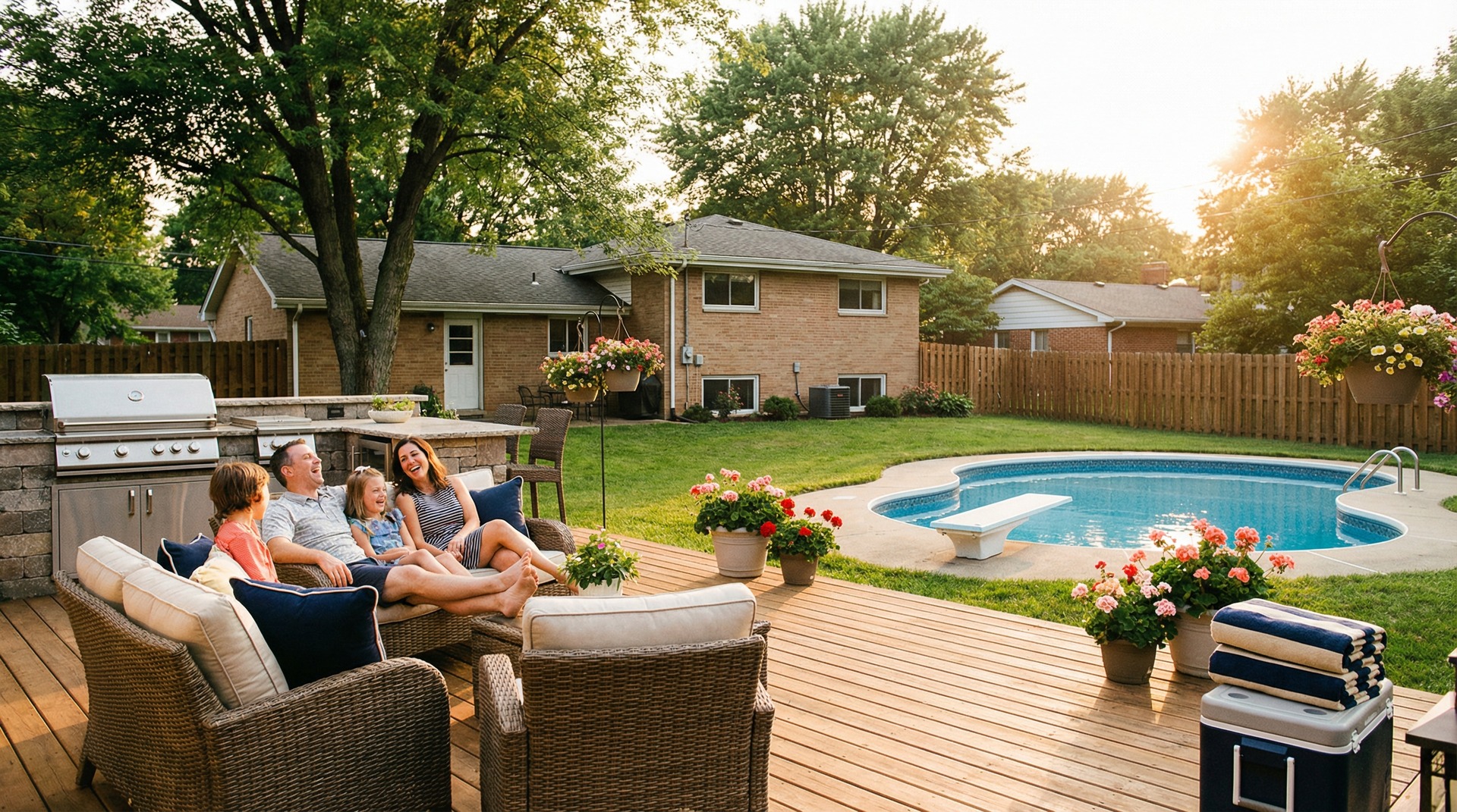Pool installation in Grove City, Ohio