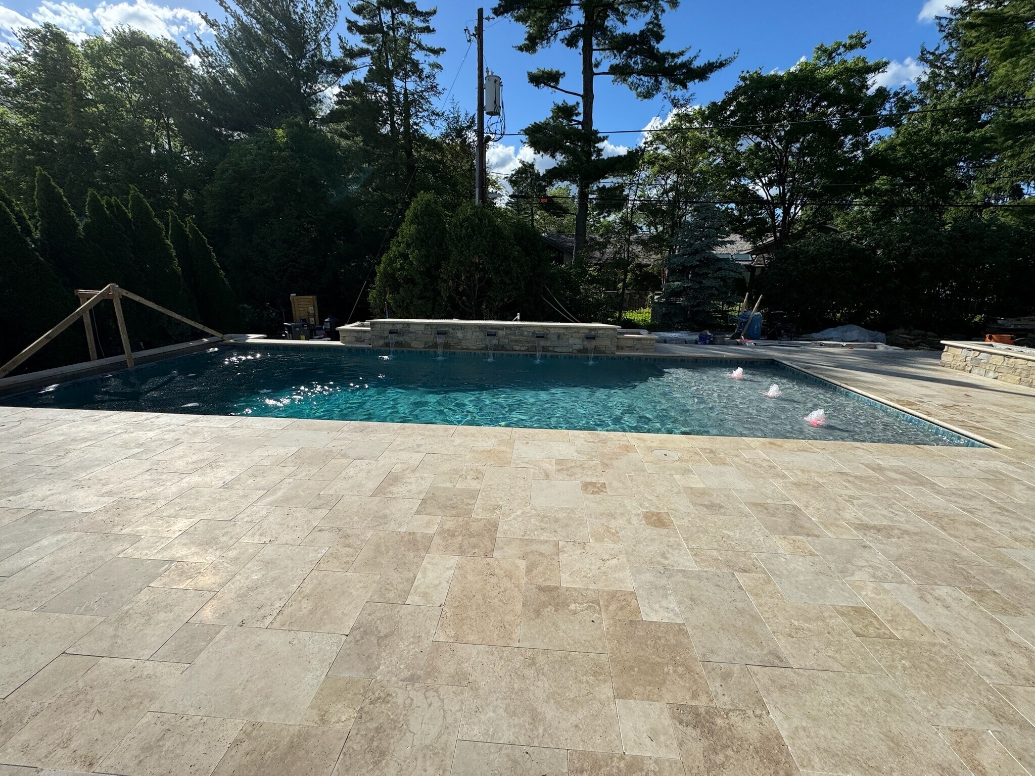 Backyard pool oasis